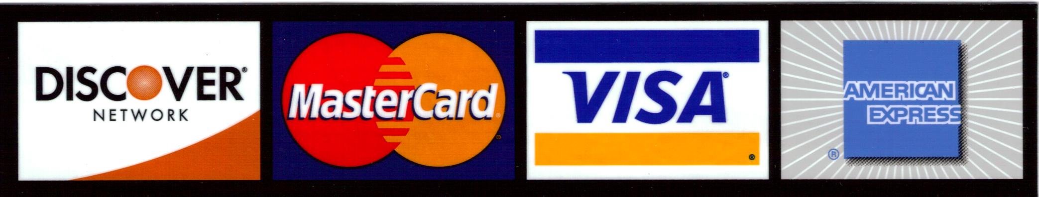 All major credit cards